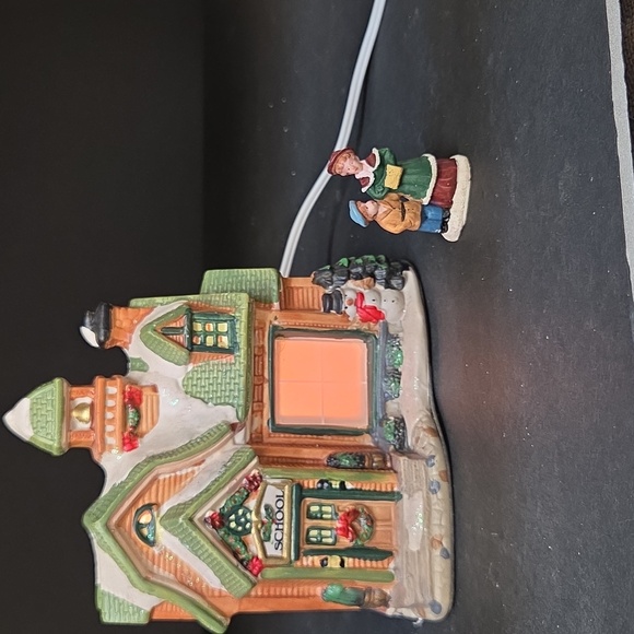 Vintage Holiday Schoolhouse For Christmas Village - Picture 8 of 10